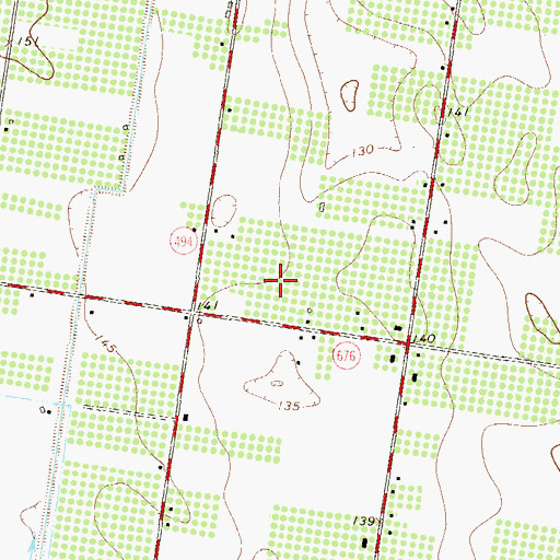 Topographic Map of Shary Groves Estates Colonia, TX