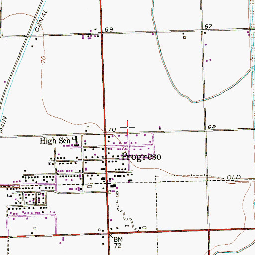Topographic Map of Shull Addition Colonia, TX