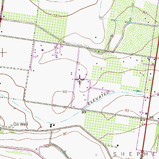 Topographic Map of Sings Colonia, TX