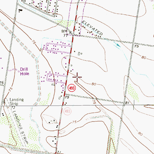 Topographic Map of South Donna Colonia, TX