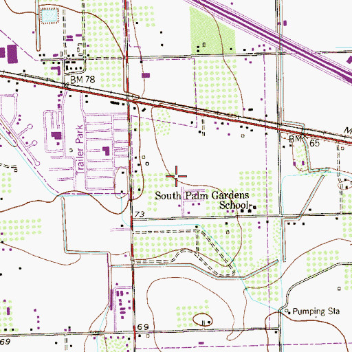 Topographic Map of South Palm Gardens Estates Number 2 Colonia, TX