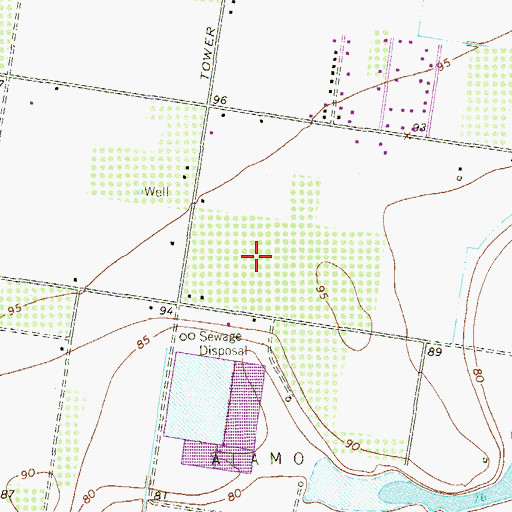 Topographic Map of South Tower Estates Colonia, TX