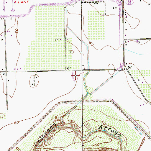 Topographic Map of Southern Valley Estates Colonia, TX