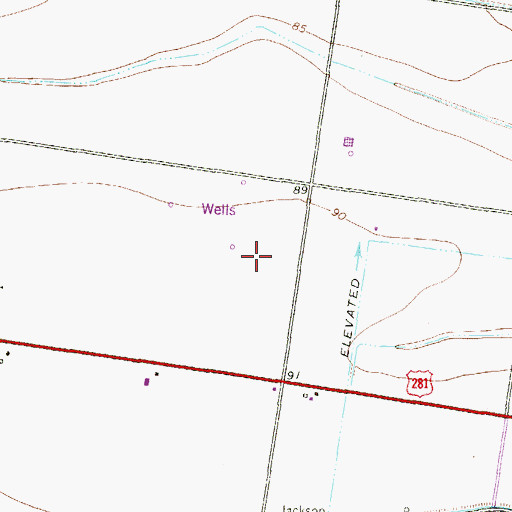 Topographic Map of Southfork Estates Colonia, TX