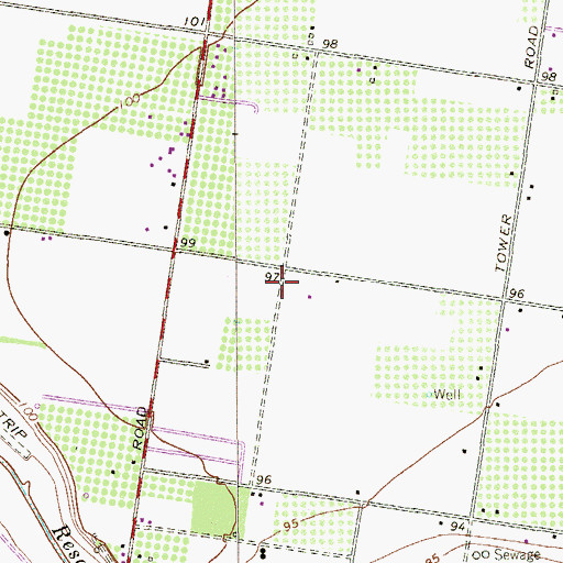 Topographic Map of Southside Village Colonia, TX