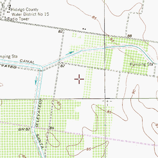 Topographic Map of Spring Gardens Colonia, TX