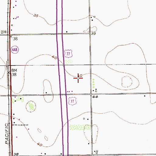 Topographic Map of Hugh Terry Colonia, TX