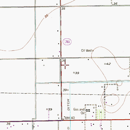 Topographic Map of Sandy Colonia, TX