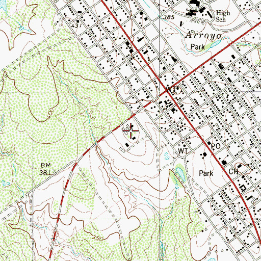 Topographic Map of A F Pierce Colonia, TX