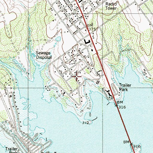 Topographic Map of Falcon Estates Colonia, TX