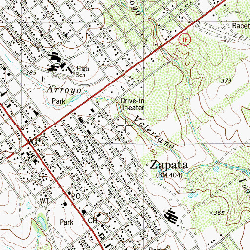 Topographic Map of Guzman Colonia, TX