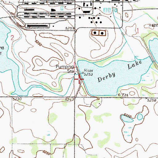 Topographic Map of Derby Dam, CO