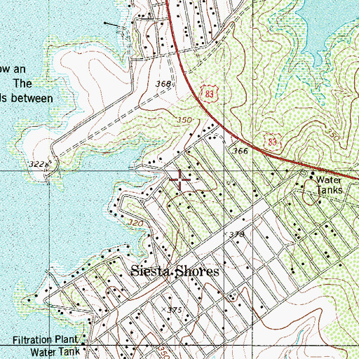 Topographic Map of Siesta Shores 1 Colonia, TX