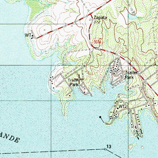 Topographic Map of Sunset Villa Colonia, TX