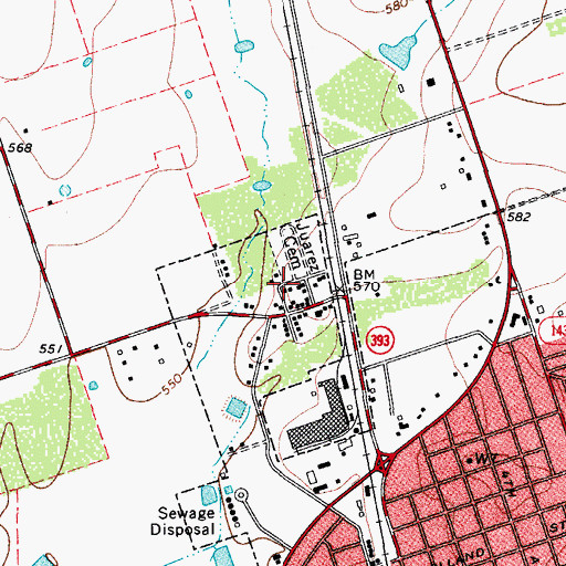 Topographic Map of Camposanto-Elcometa Colonia, TX