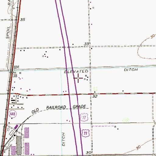 Topographic Map of Benitez Colonia, TX