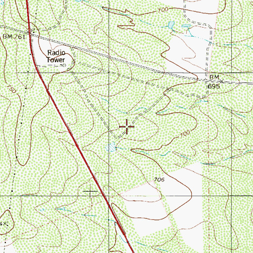 Topographic Map of Four Points Colonia, TX