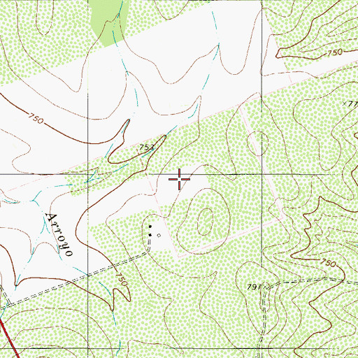 Topographic Map of Los Huisaches Number 2 Colonia, TX
