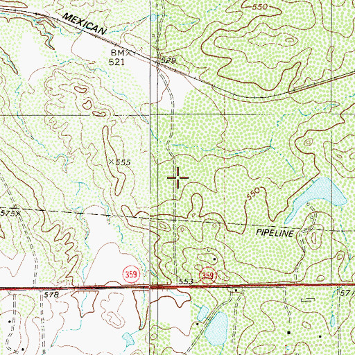 Topographic Map of San Carlos Number 1 Colonia, TX