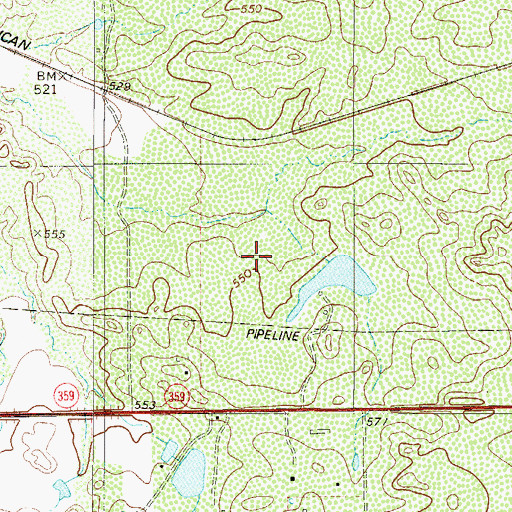 Topographic Map of San Carlos Number 2 Colonia, TX