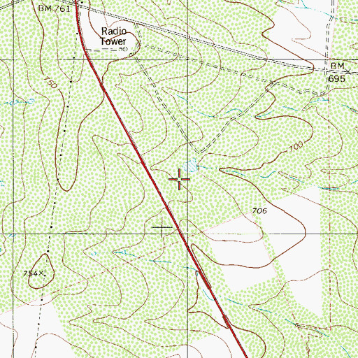 Topographic Map of Sunset Acres Colonia, TX