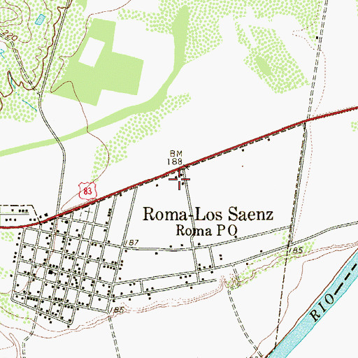 Topographic Map of Salinas Colonia, TX