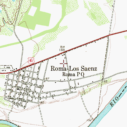 Topographic Map of Villa de Frontera Colonia, TX