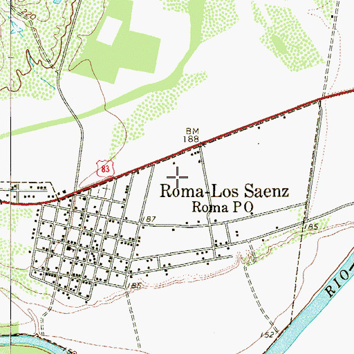 Topographic Map of Villa de Martinez Colonia, TX