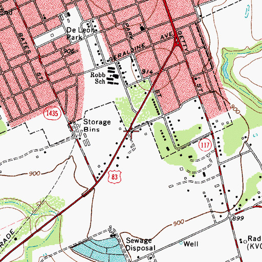 Topographic Map of South Grove Street Colonia, TX