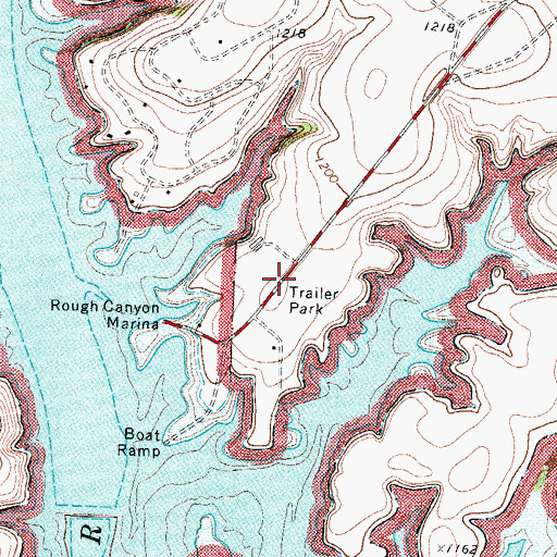 Topographic Map of Rough Canyon Colonia, TX