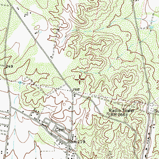 Topographic Map of Reyna Colonia, TX