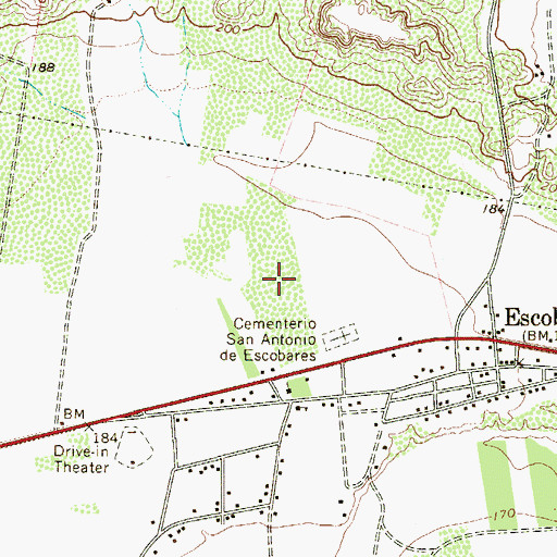 Topographic Map of Rivera Colonia, TX