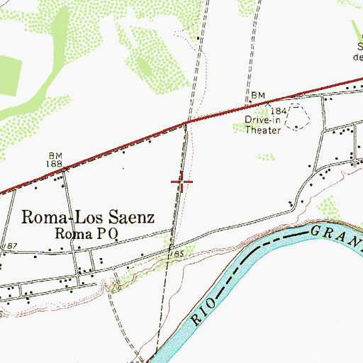 Topographic Map of Mesquite Number 1 Colonia, TX