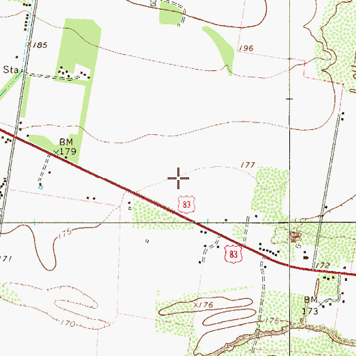 Topographic Map of Midway Colonia, TX