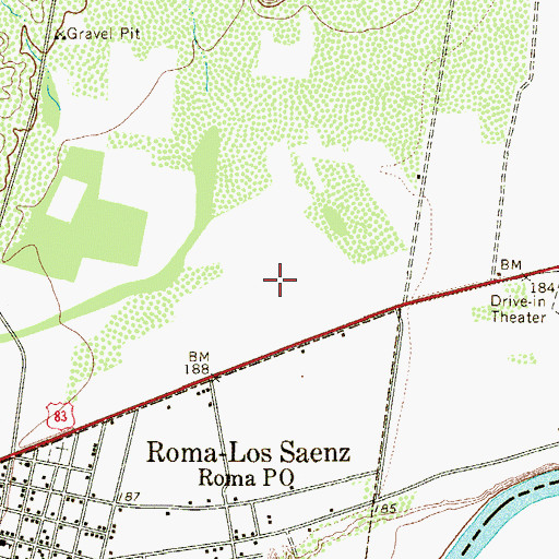Topographic Map of Munoz Colonia, TX