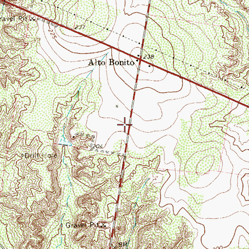 Topographic Map of Narciso Pena Colonia, TX