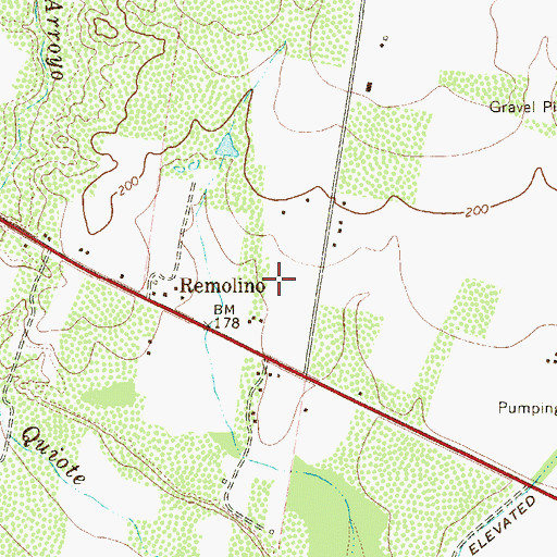 Topographic Map of Palo Blanco Colonia, TX