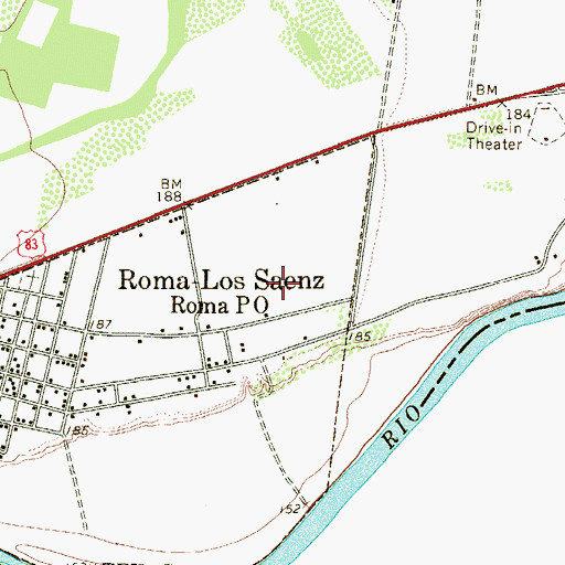 Topographic Map of Pedro Campos Colonia, TX
