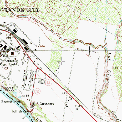 Topographic Map of Garza-Salinas Colonia, TX