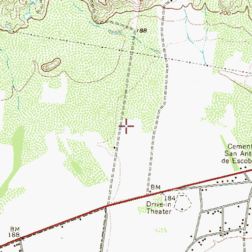 Topographic Map of Hillside Terrace Colonia, TX