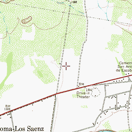 Topographic Map of Las Flores Colonia, TX