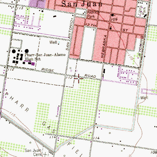 Topographic Map of San Juan South Estates Colonia, TX