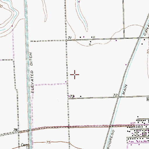 Topographic Map of Santa Amalia Colonia, TX