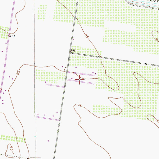 Topographic Map of Santa Cruz Estates Colonia, TX