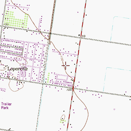 Topographic Map of Red Barn Colonia, TX