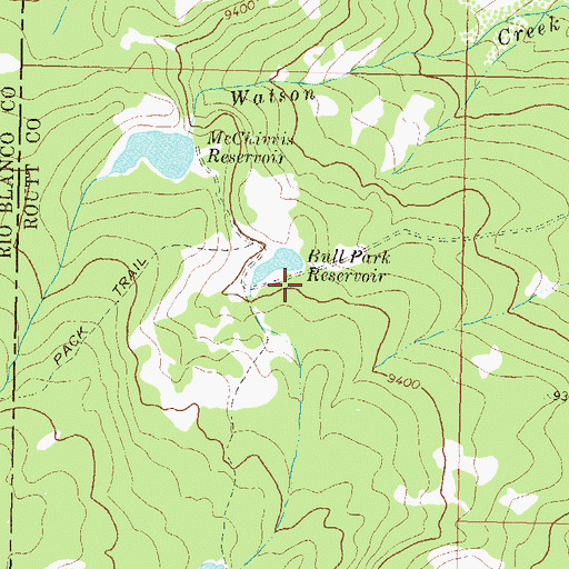 Topographic Map of Bull Park Number 2 Dam, CO