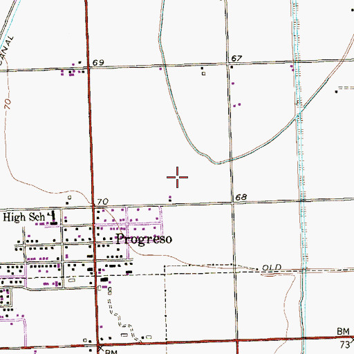 Topographic Map of Rice Addition Colonia, TX