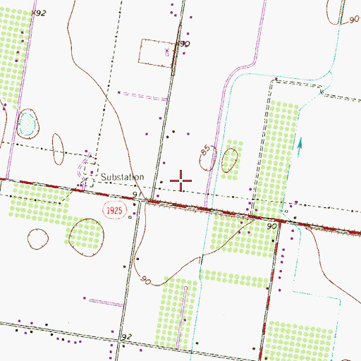 Topographic Map of River Bend Colonia, TX