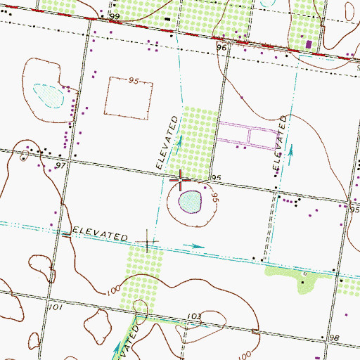 Topographic Map of Rodgers Lake Estates Colonia, TX
