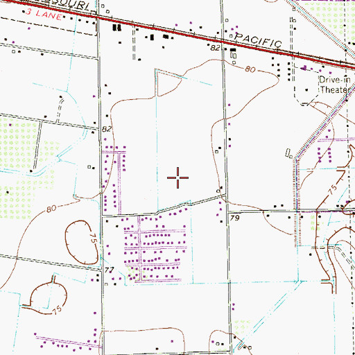 Topographic Map of Rosedale Heights Colonia, TX